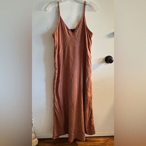 Quince Terracotta Vintage Wash Tencel Maxi Dress